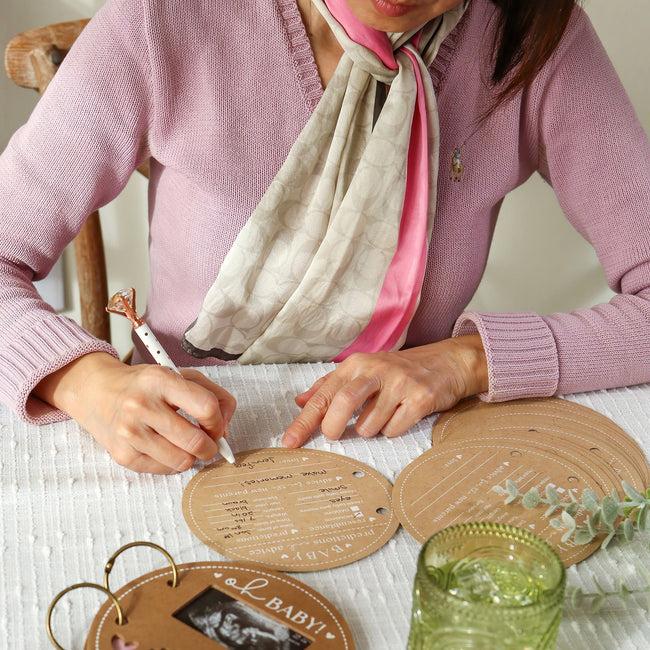 Kate Aspen Baby Shower Prediction Advice Card Keepsake Book - Kraft Circle Shape