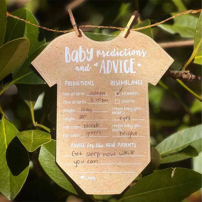 Kate Aspen Baby Shower Prediction Advice Card - Onesie Shape (Set Of 50)