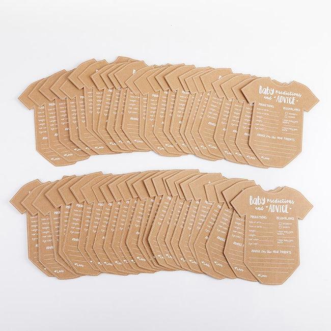 Kate Aspen Baby Shower Prediction Advice Card - Onesie Shape (Set Of 50)