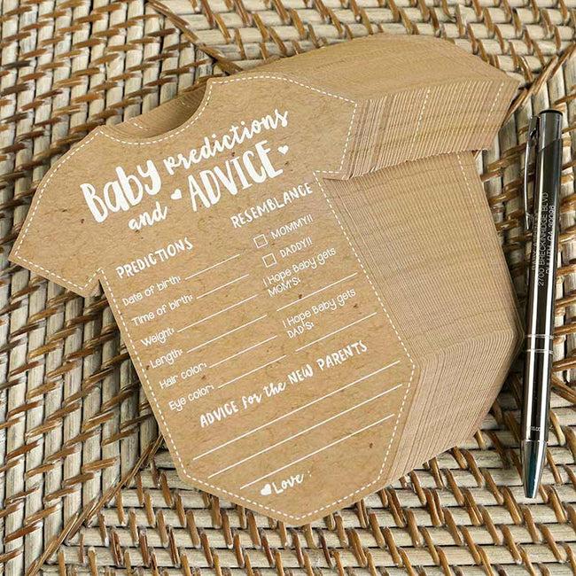 Kate Aspen Baby Shower Prediction Advice Card - Onesie Shape (Set Of 50)