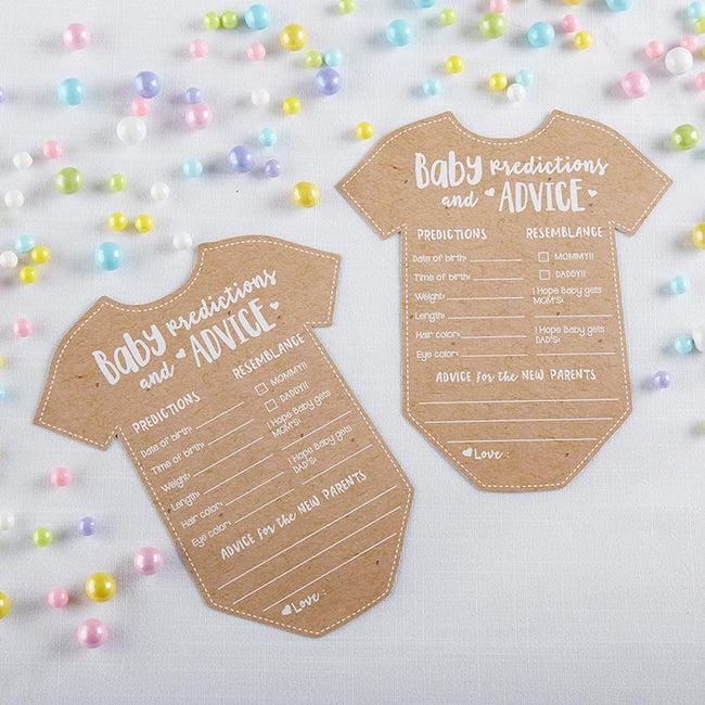 kate aspen Baby Shower Prediction Advice Card - Onesie Shape (Set of 50)