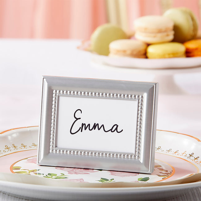 Kate Aspen Beautifully Beaded Silver Place Card/Photo Holder (Set Of 6)