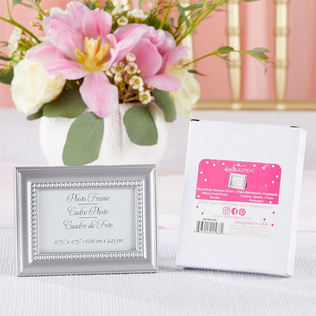 Kate Aspen Beautifully Beaded Silver Place Card/Photo Holder (Set Of 6)