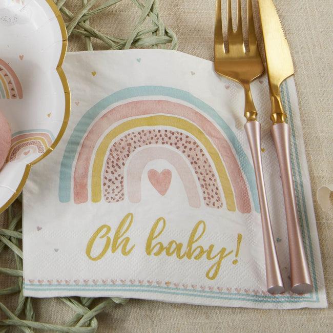 Kate Aspen Boho Rainbow Baby 2 Ply Paper Napkins (Set Of 30)