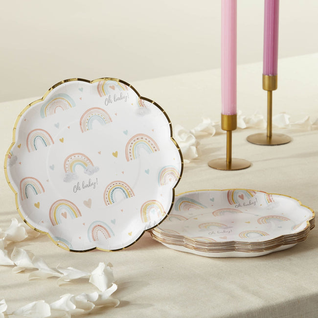 Kate Aspen Boho Rainbow Baby 62 Piece Party Tableware Set (16 Guests)