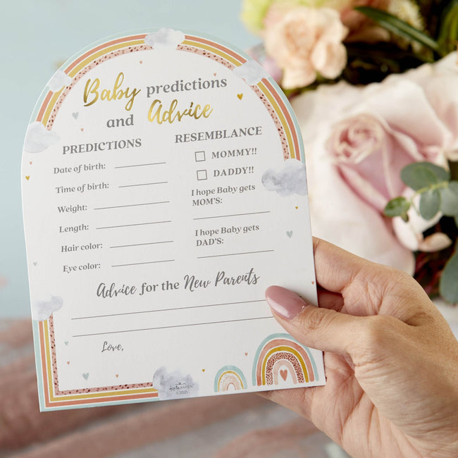 Kate Aspen Boho Rainbow Baby Advice Card & Baby Shower Game (Set Of 50)