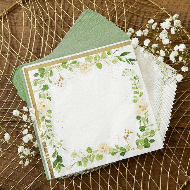 Kate Aspen Botanical Garden 2 Ply Paper Napkins (Set Of 30)