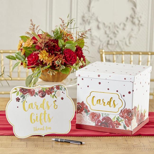 Kate Aspen Burgundy Blush Floral Party Décor Sign Kit (Set Of 8)