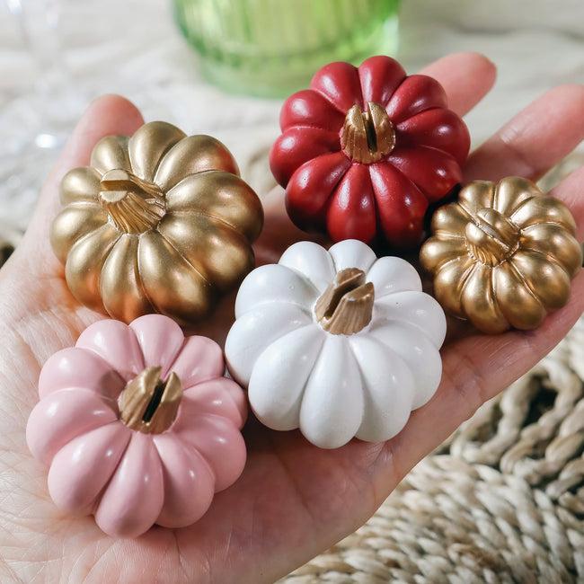 Kate Aspen Burgundy & Blush Pink Pumpkin Place Card Holder (Set Of 6)
