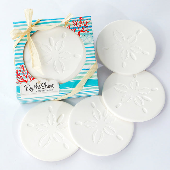 kate aspen By the Shore Sand Dollar Drink Coaster Set of 4