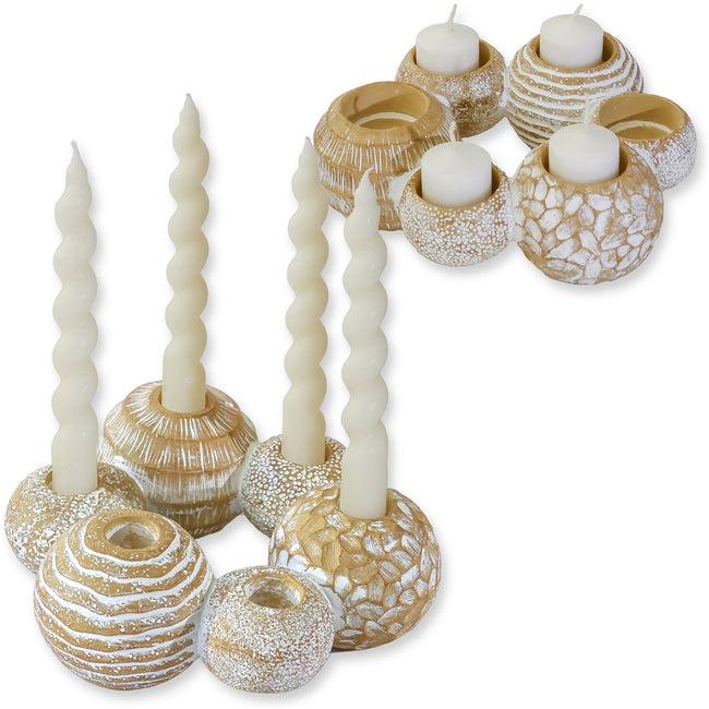 kate aspen Candle Holder Centerpiece (2-in-1) 6 Gold Ball Set
