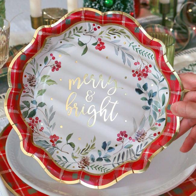 Kate Aspen Christmas Tableware Set - 7” Plate (set Of 16) 9” Plate (set Of 16) And Napkin (set Of 30)