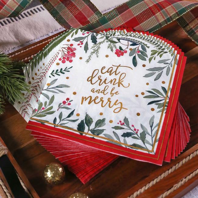 Kate Aspen Christmas Tableware Set - 7” Plate (set Of 16) 9” Plate (set Of 16) And Napkin (set Of 30)