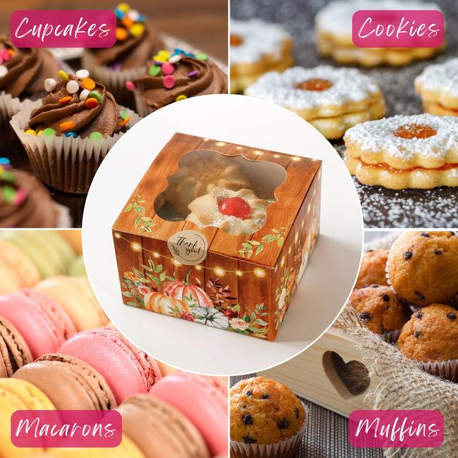 Kate Aspen Fall Cookie Boxes With Window + Seal Sticker (Set Of 30)