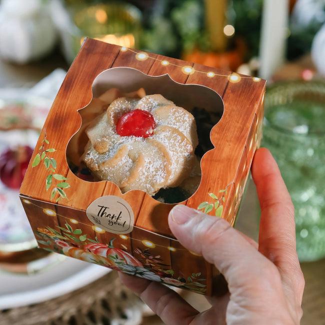 Kate Aspen Fall Cookie Boxes With Window + Seal Sticker (Set Of 30)