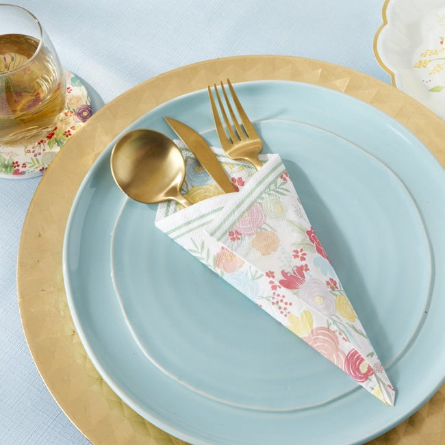 Kate Aspen Garden Blooms 2 Ply Paper Napkins (Set Of 30)