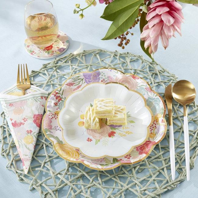 Kate Aspen Garden Blooms 9 In. Premium Paper Plates (Set Of 16)