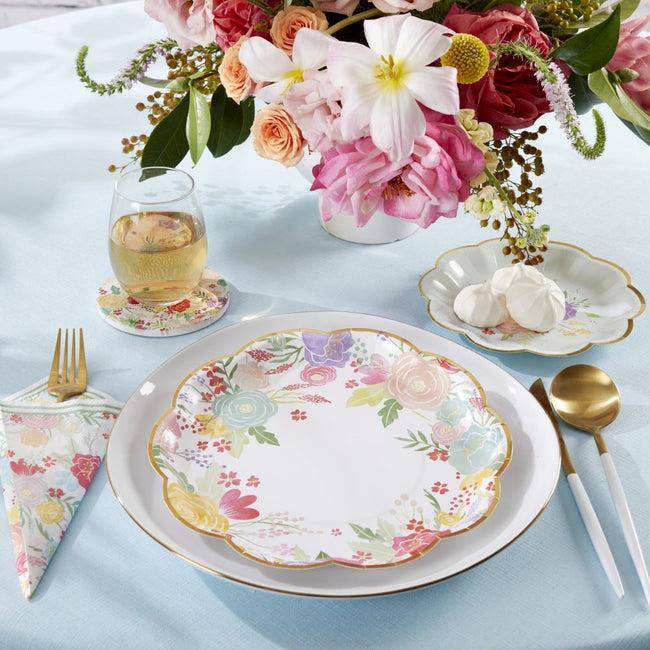 kate aspen Garden Blooms 9 in. Premium Paper Plates (Set of 16)