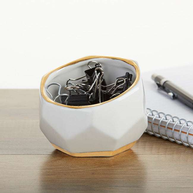 Kate Aspen Geometric Ceramic Planter - Small (Set Of 3)