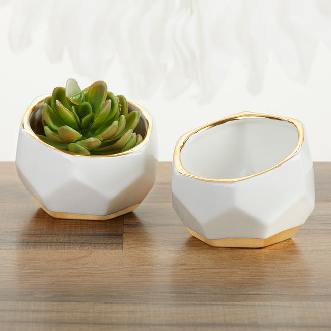 kate aspen Geometric Ceramic Planter - Small (Set of 3)