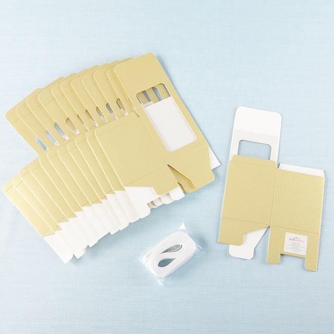 Kate Aspen Gold 9 Oz. Glassware Gift Box With Ribbon (Set Of 12)