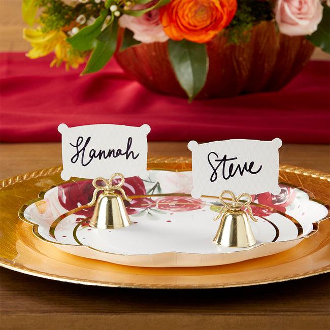 Kate Aspen Gold Kissing Bells Place Card/Photo Holder (Set Of 24)