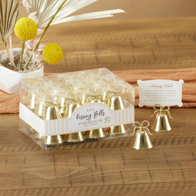 Kate Aspen Gold Kissing Bells Place Card/Photo Holder (Set Of 24)