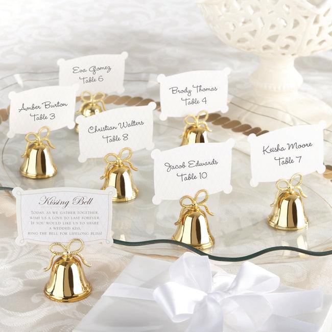 kate aspen Gold Kissing Bells Place Card/Photo Holder (Set of 24)