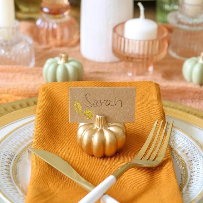 Kate Aspen Harvest Gold Pumpkin Place Card Holder (Set Of 6)