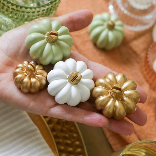Kate Aspen Harvest Gold Pumpkin Place Card Holder (Set Of 6)