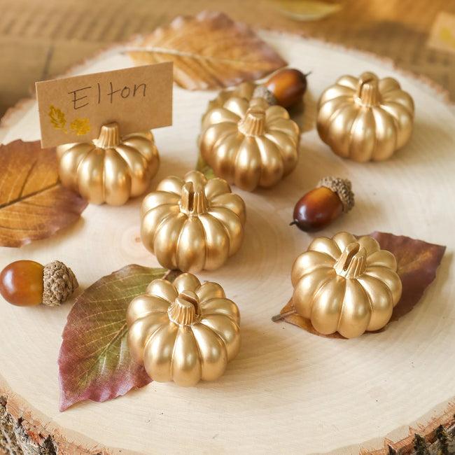 kate aspen Harvest Gold Pumpkin Place Card Holder (Set of 6)