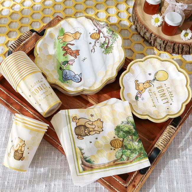 Kate Aspen Honey Bear 78 Piece Party Tableware Set - (16 Guests)