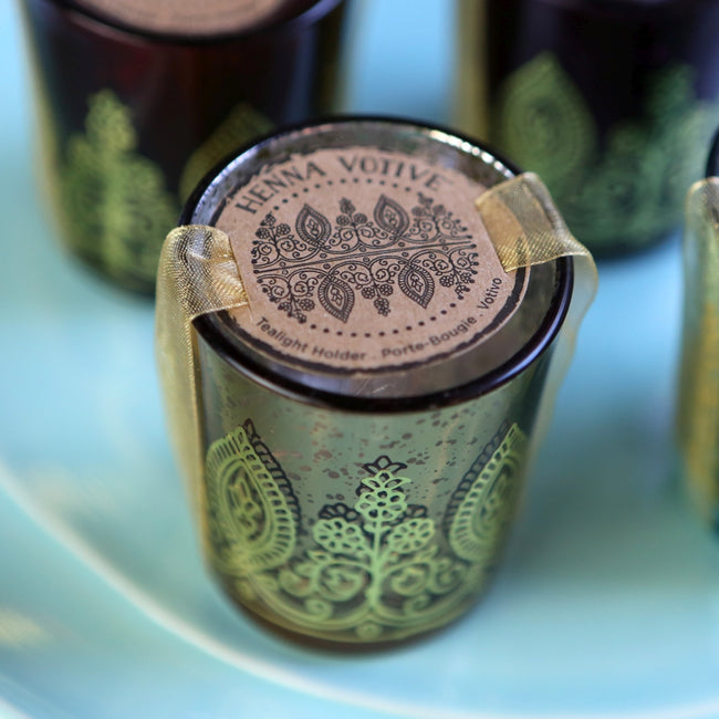 Kate Aspen Indian Jewel Henna Votives - Assorted (Set Of 4)
