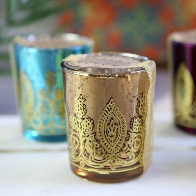 Kate Aspen Indian Jewel Henna Votives - Assorted (Set Of 6)