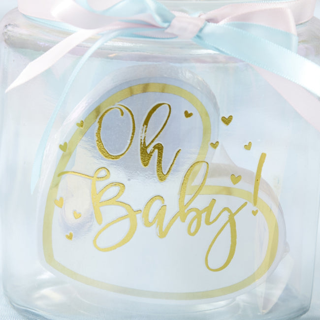 Kate Aspen Iridescent Baby Shower Wish Jar With Heart Shaped Cards
