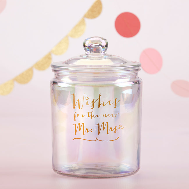 Kate Aspen Iridescent Wedding Wish Jar With Heart Shaped Cards