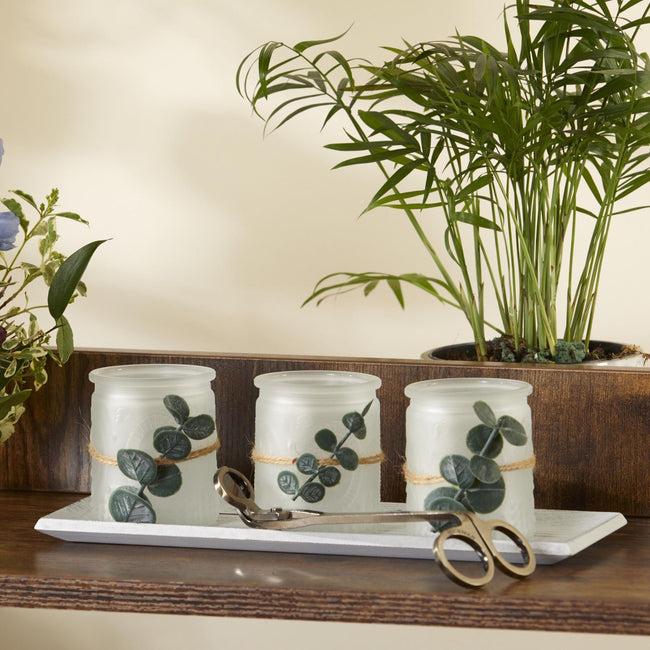 Kate Aspen 4 Piece Frosted Votive & Tray Set