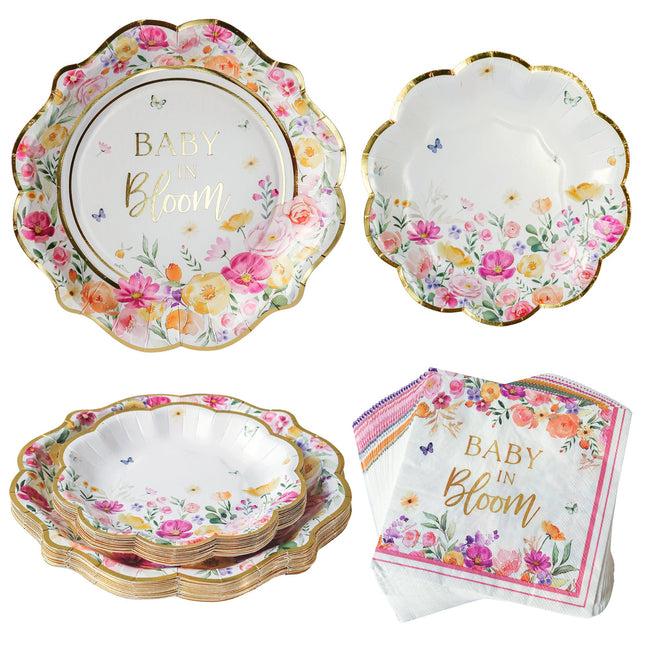 kate aspen Baby in Bloom 62 pcs Tableware Set