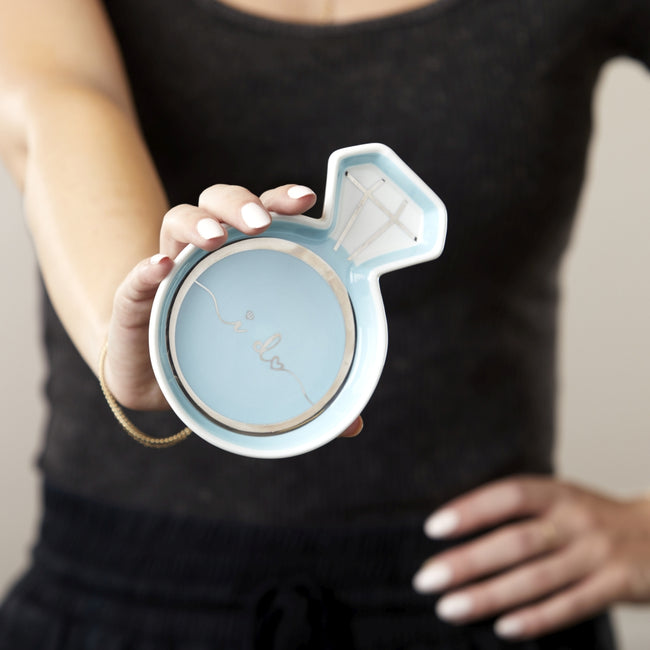 Kate Aspen Blue Diamond Ring Trinket Dish