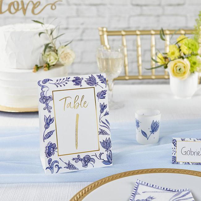 Kate Aspen Blue Willow Wedding Table Numbers (1-25)