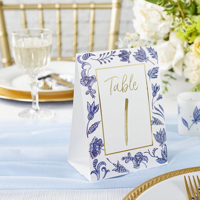 kate aspen Blue Willow Wedding Table Numbers (1-25)