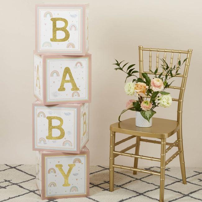 Kate Aspen Boho Rainbow Baby Block Box (Set Of 4)