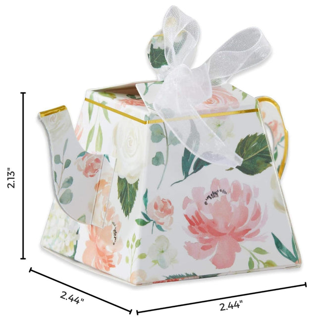 Kate Aspen Floral Teapot Favor Box (Set Of 24)