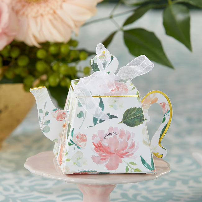 Kate Aspen Floral Teapot Favor Box (Set Of 24)