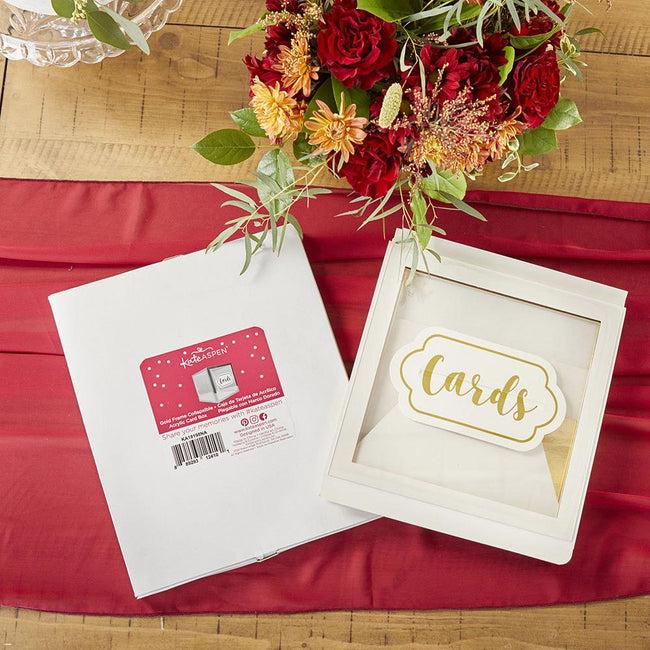 Kate Aspen Gold Frame Collapsible Acrylic Card Box