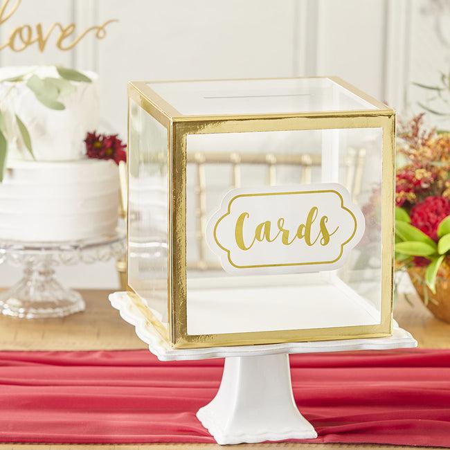 kate aspen Gold Frame Collapsible Acrylic Card Box