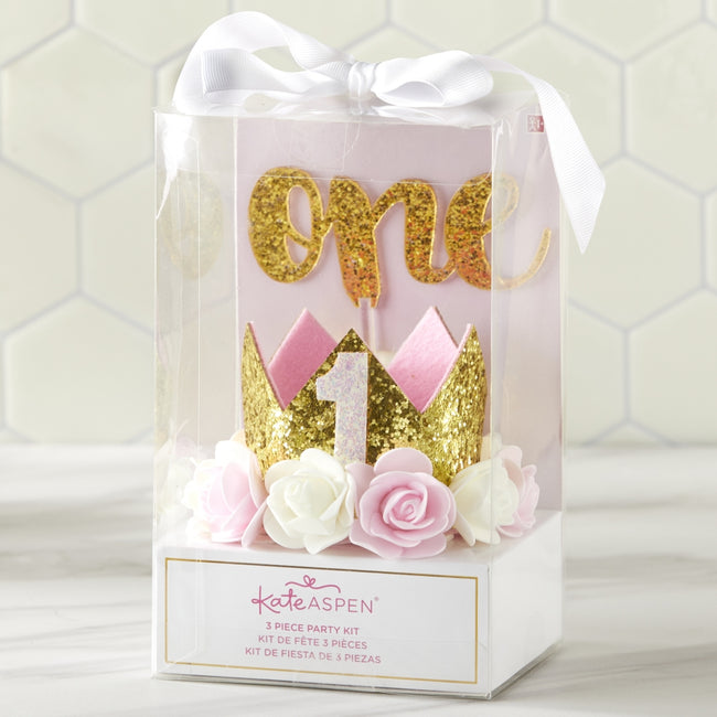 Kate Aspen Gold Glitter 1st Birthday Décor Kit