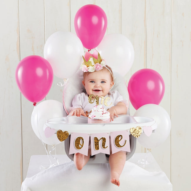 kate aspen Gold Glitter 1st Birthday Décor Kit