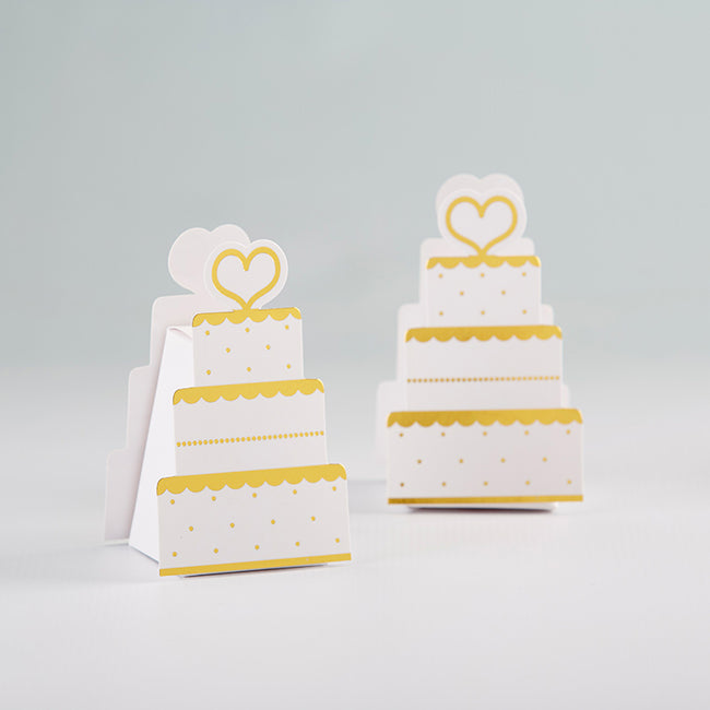 kate aspen Gold Wedding Cake Favor Box (Set of 12)