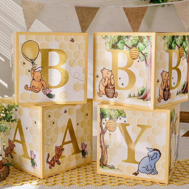 Kate Aspen Honey Bear Baby Block Boxes